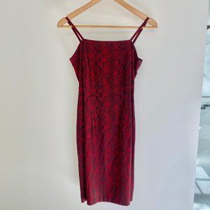Express Red Snakeskin Minidress